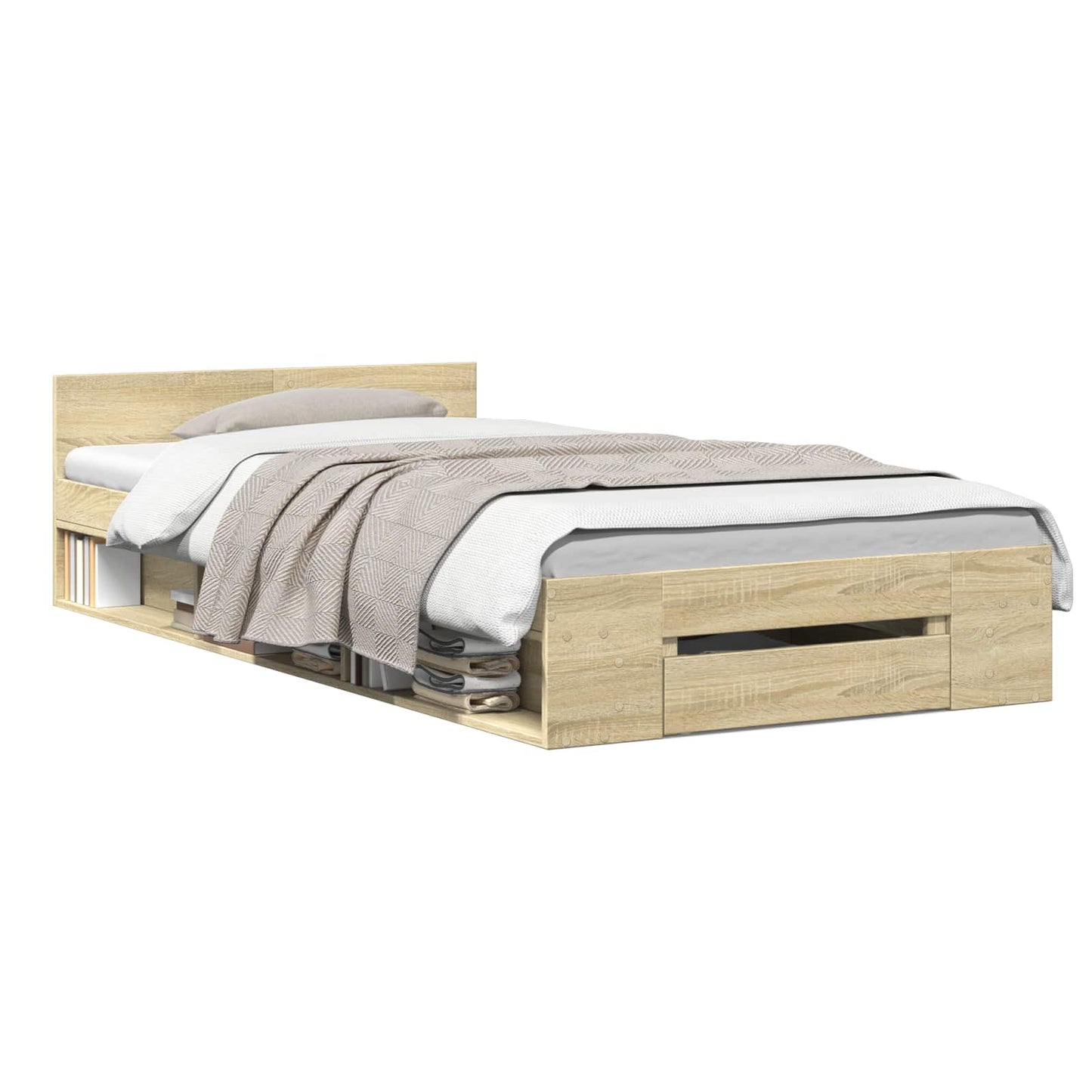Bedframe met opslag Sonoma Eiken 80 x 200 cm Bewerkt hout