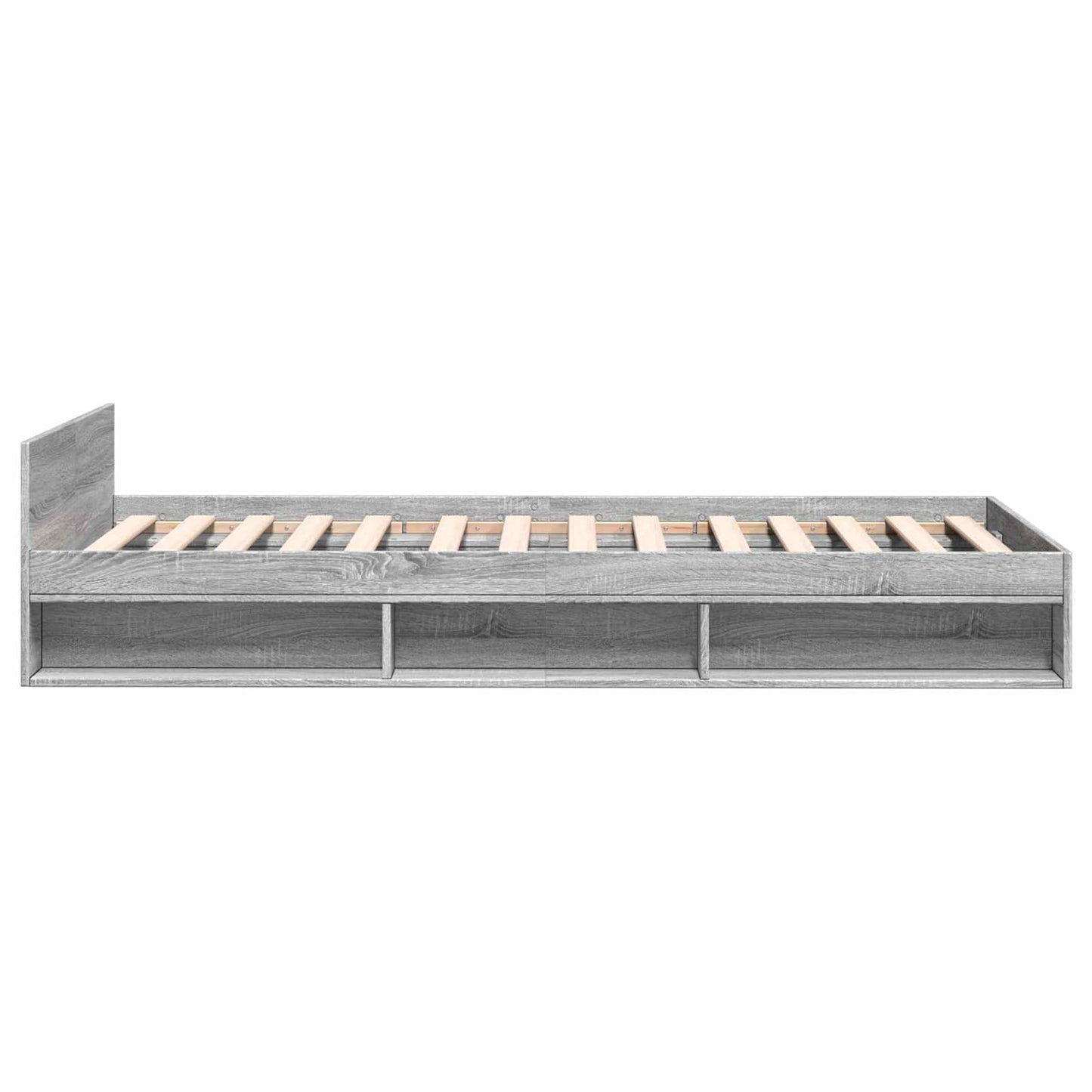 Bedframe met opslag Grijs Sonoma 80 x 200 cm Bewerkt hout