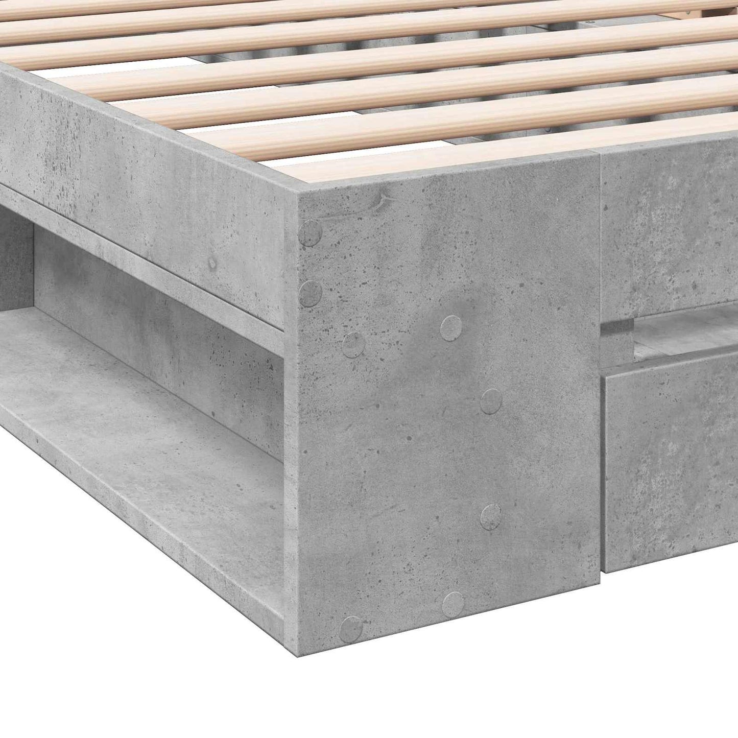 Bedframe met opslag Betongrijs 80 x 200 cm Bewerkt hout