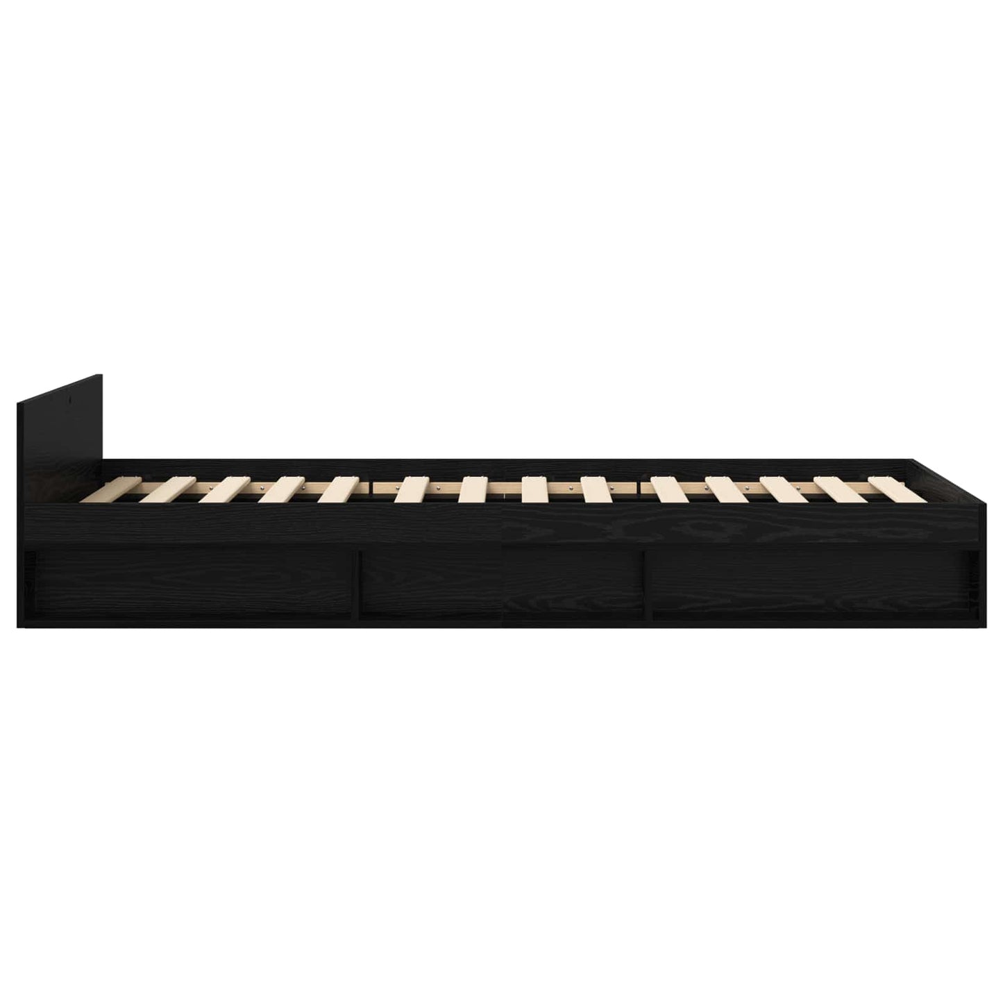 Bedframe met opslag Zwart eiken 80 x 200 cm Bewerkt hout