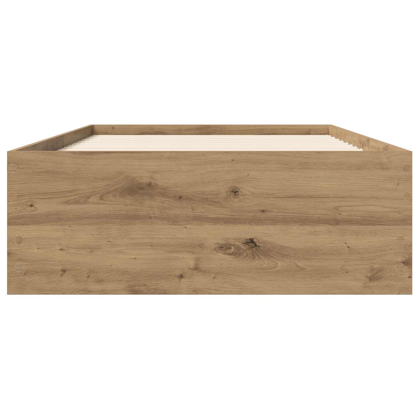 Bedframe met opslag Artisanaal eiken 80 x 200 cm Bewerkt hout