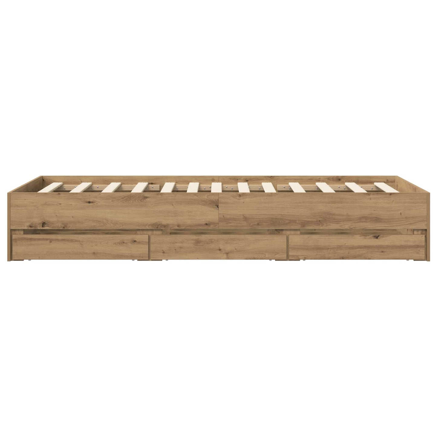 Bedframe met opslag Artisanaal eiken 80 x 200 cm Bewerkt hout