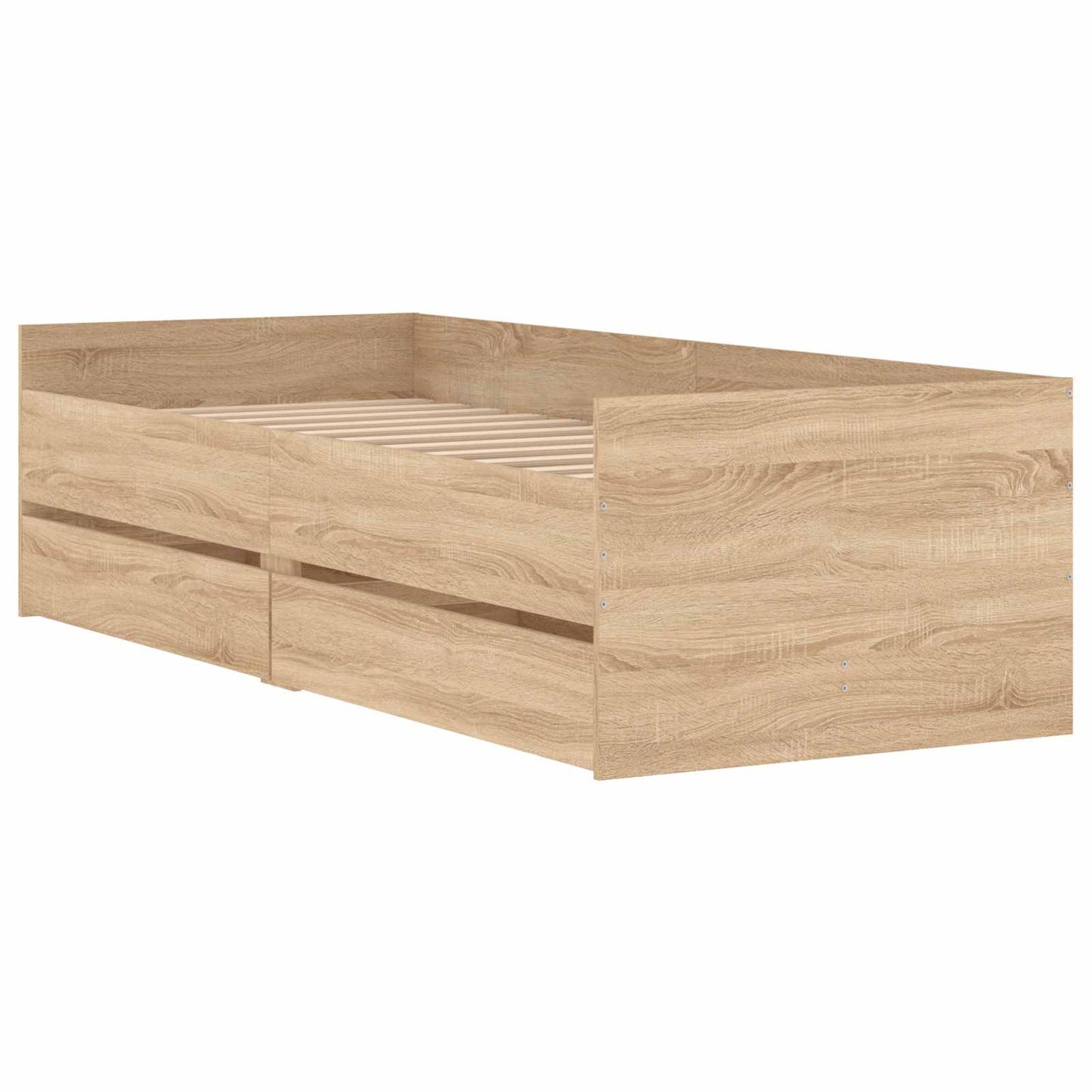 Bedframe met lade met opslag Sonoma Eiken Massief grenenhout