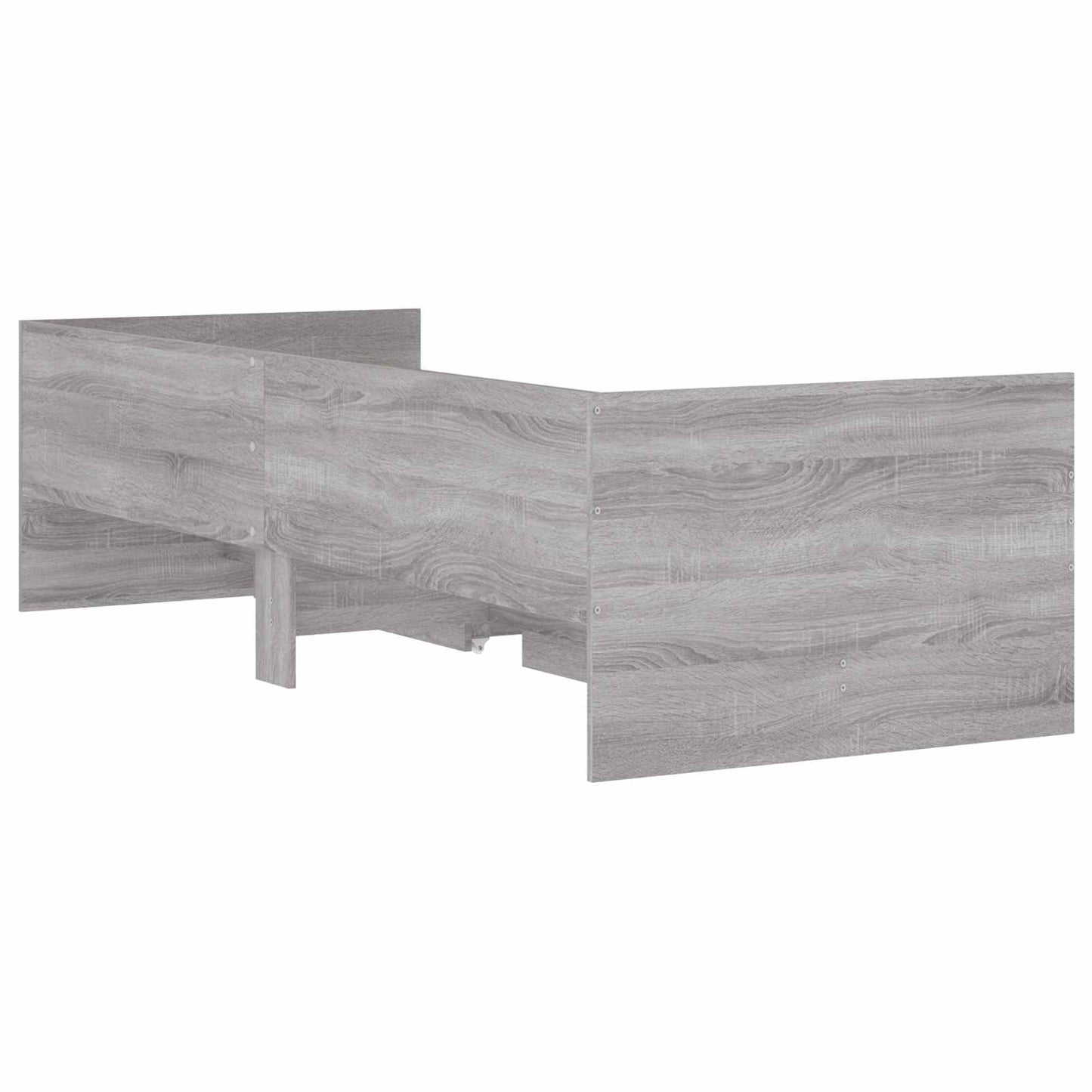 Bedframe met lade met opslag Betongrijs Massief grenenhout
