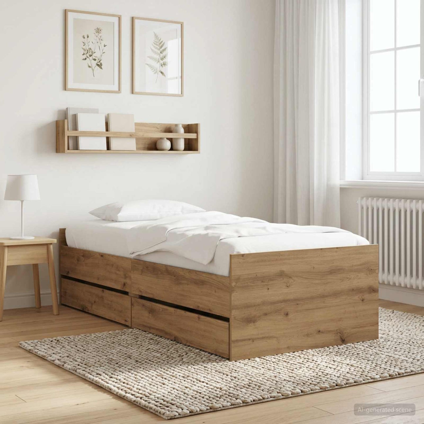 Bedframe Artisanaal eiken Bewerkt hout