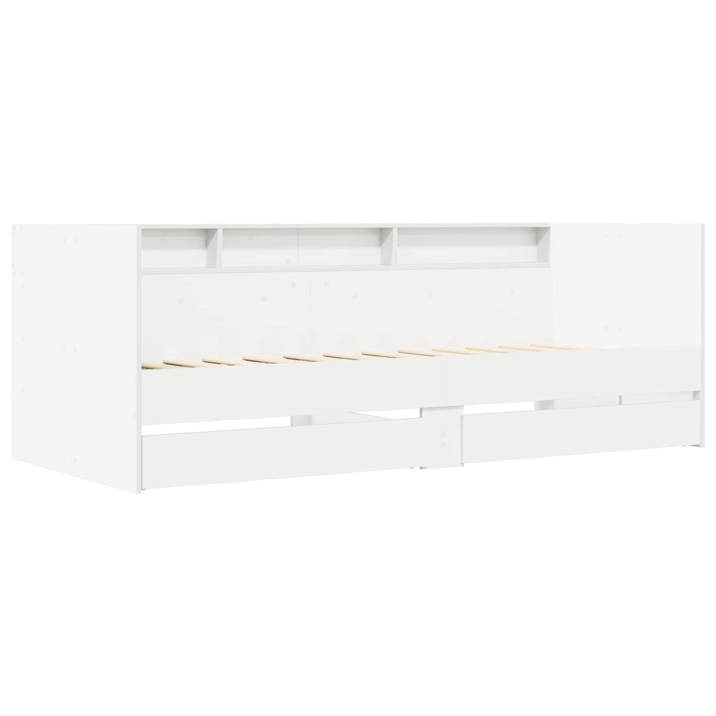 Dagbed met lade met plank met hoofdeinde Wit Bewerkt hout
