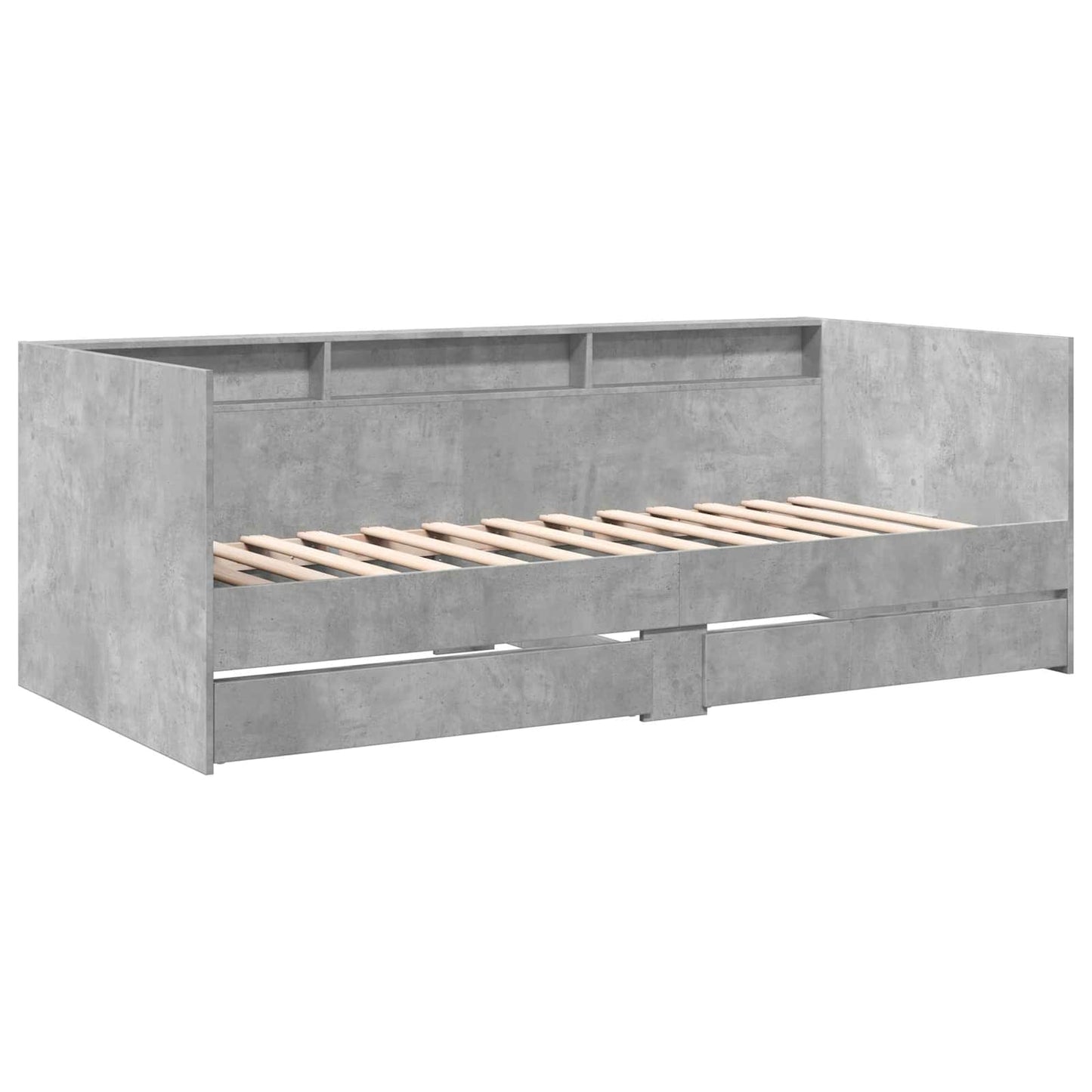 Dagbed met lade met plank met opslag Betongrijs Bewerkt hout