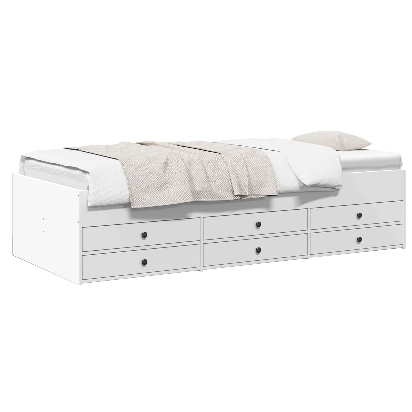 Bedframe met opslag met lade Wit 80 x 200 cm Bewerkt hout