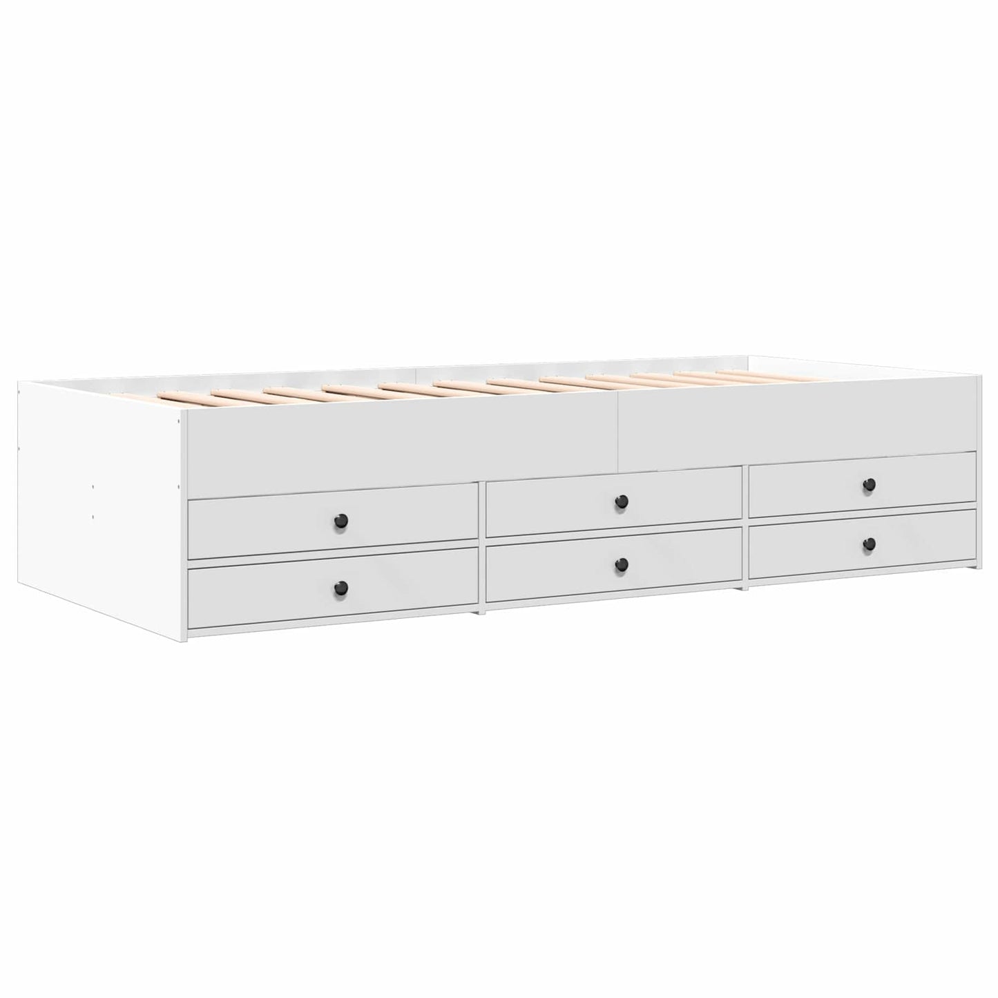 Bedframe met opslag met lade Wit 80 x 200 cm Bewerkt hout
