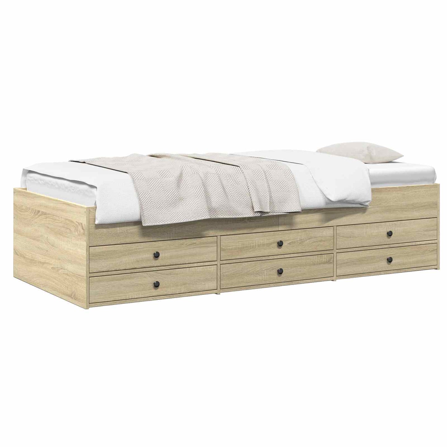 Bedframe met opslag Sonoma Eiken 80 x 200 cm Bewerkt hout