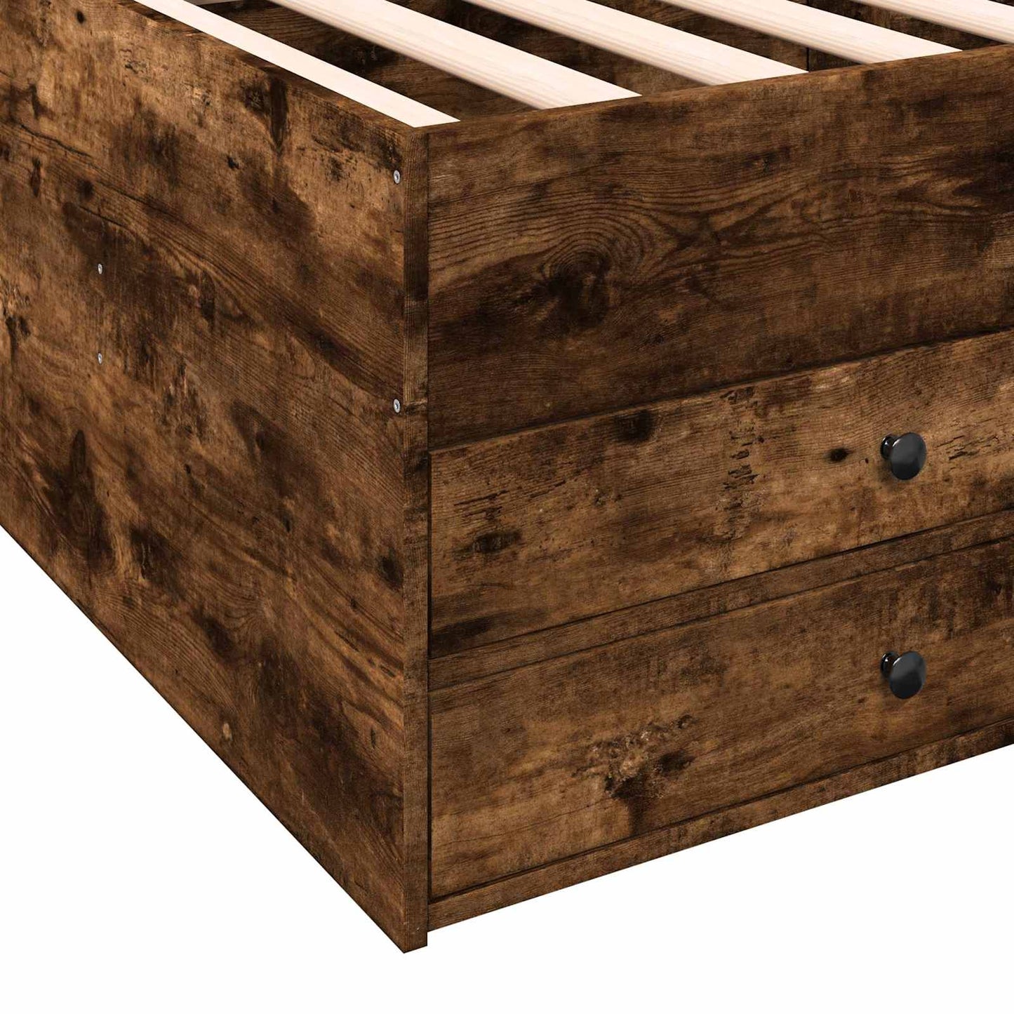 Bedframe met opslag Gerookt eiken 80 x 200 cm Bewerkt hout