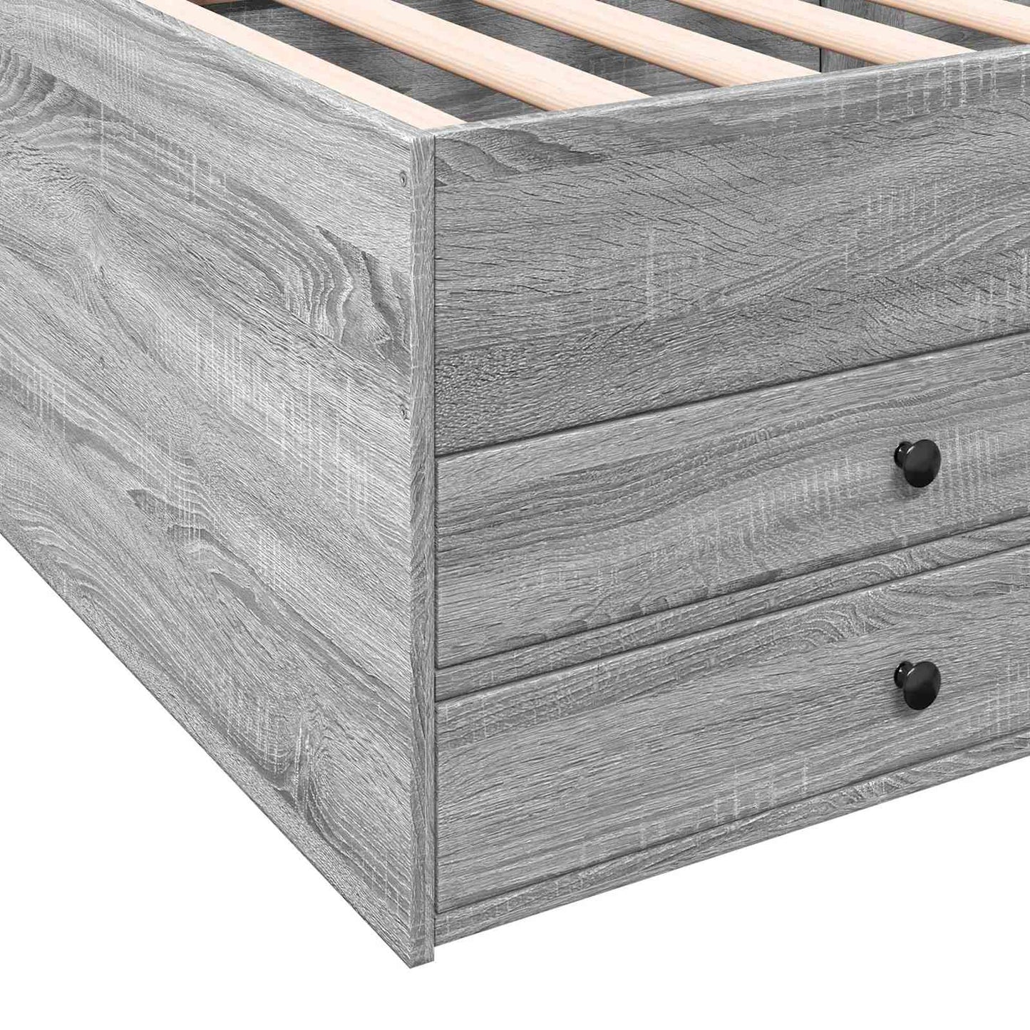 Bedframe met opslag Grijs Sonoma 80 x 200 cm Bewerkt hout