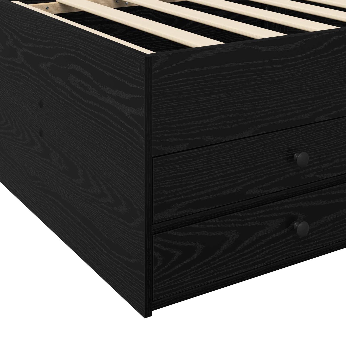 Bedframe met opslag Zwart eiken 80 x 200 cm Bewerkt hout