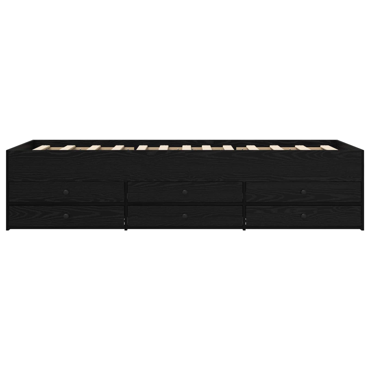 Bedframe met opslag Zwart eiken 80 x 200 cm Bewerkt hout