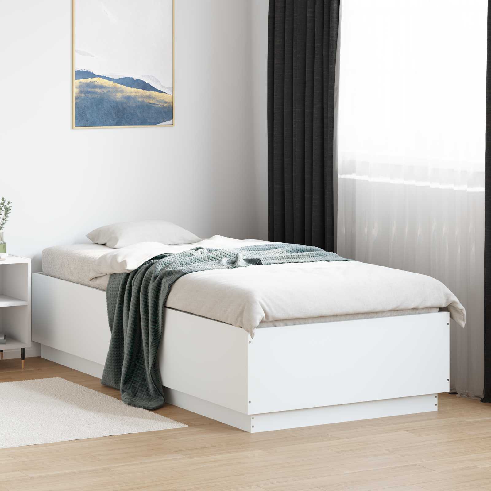 Bedframe Wit 80 x 200 cm Bewerkt hout is nu te koop bij PeponiXL, paradijselijk wonen!