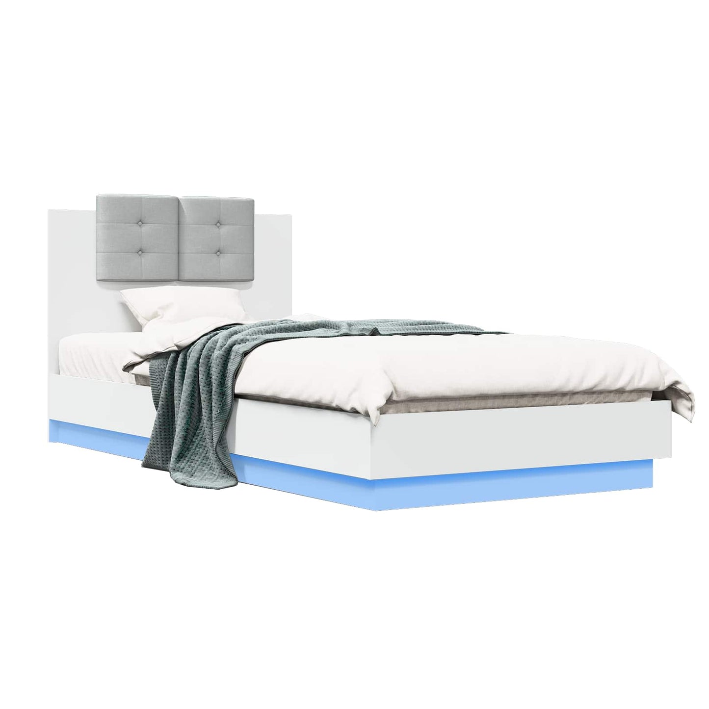 Bedframe met Hoofdeinde Wit Bewerkt hout is nu te koop bij PeponiXL, paradijselijk wonen!