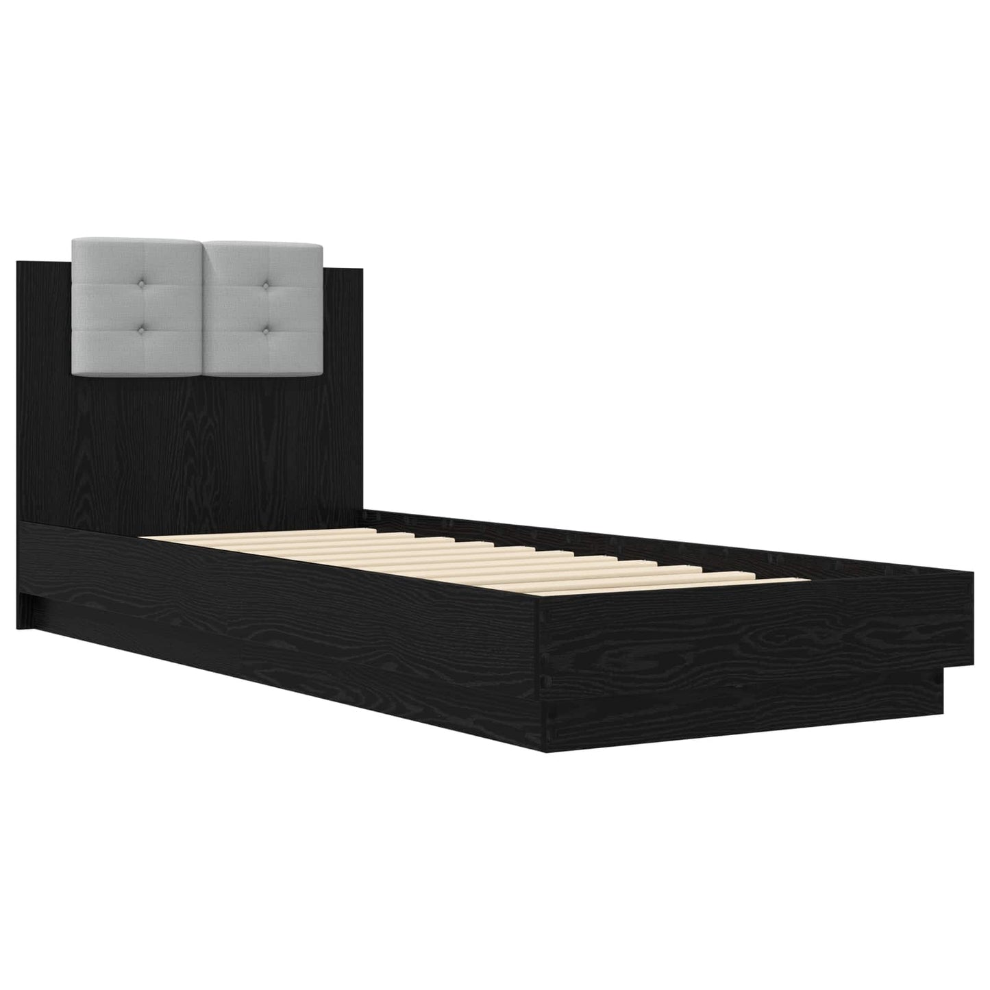 Bedframe met Hoofdeinde Zwart eiken Bewerkt hout