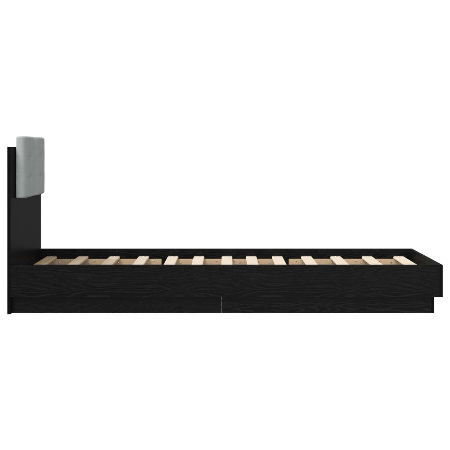 Bedframe met Hoofdeinde Zwart eiken Bewerkt hout