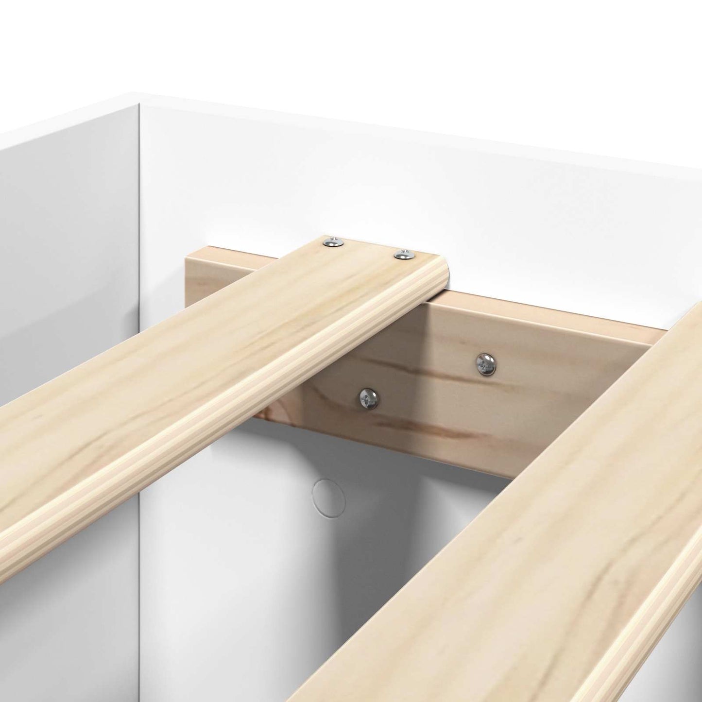 Bedframe met plank met opslag Wit 80 x 200 cm Bewerkt hout