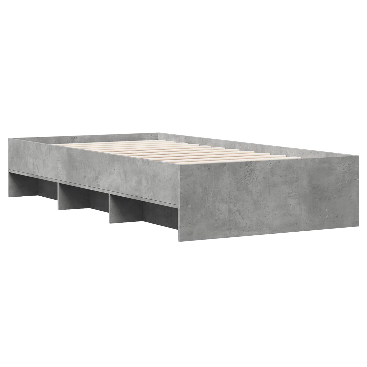 Bedframe met plank Betongrijs 80 x 200 cm Bewerkt hout