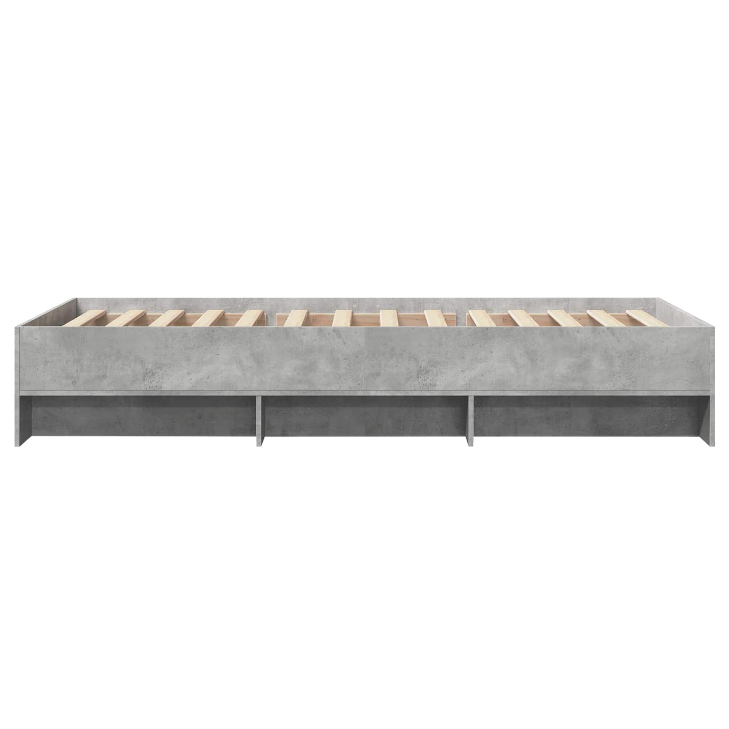 Bedframe met plank Betongrijs 80 x 200 cm Bewerkt hout