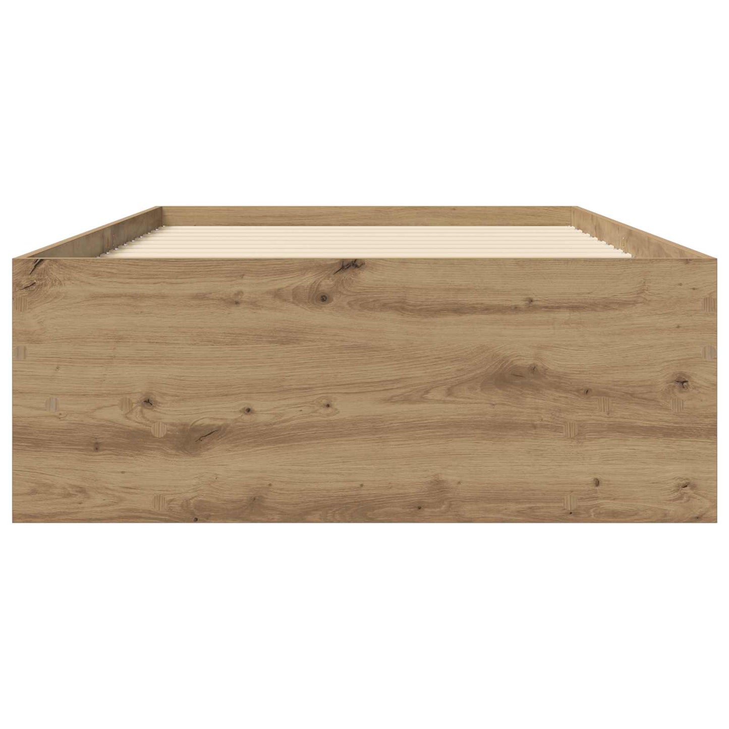 Bedframe met plank Artisanaal eiken 80 x 200 cm Bewerkt hout