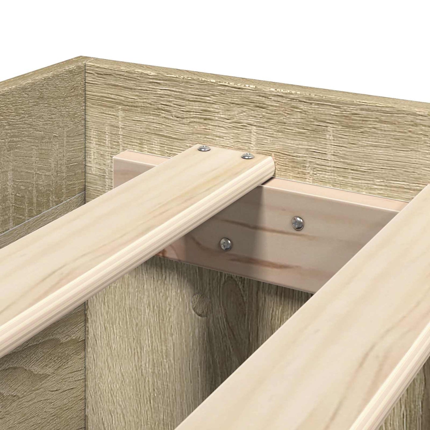 Bedframe met lade met hoofdeinde 2 st Sonoma Eiken Bewerkt hout