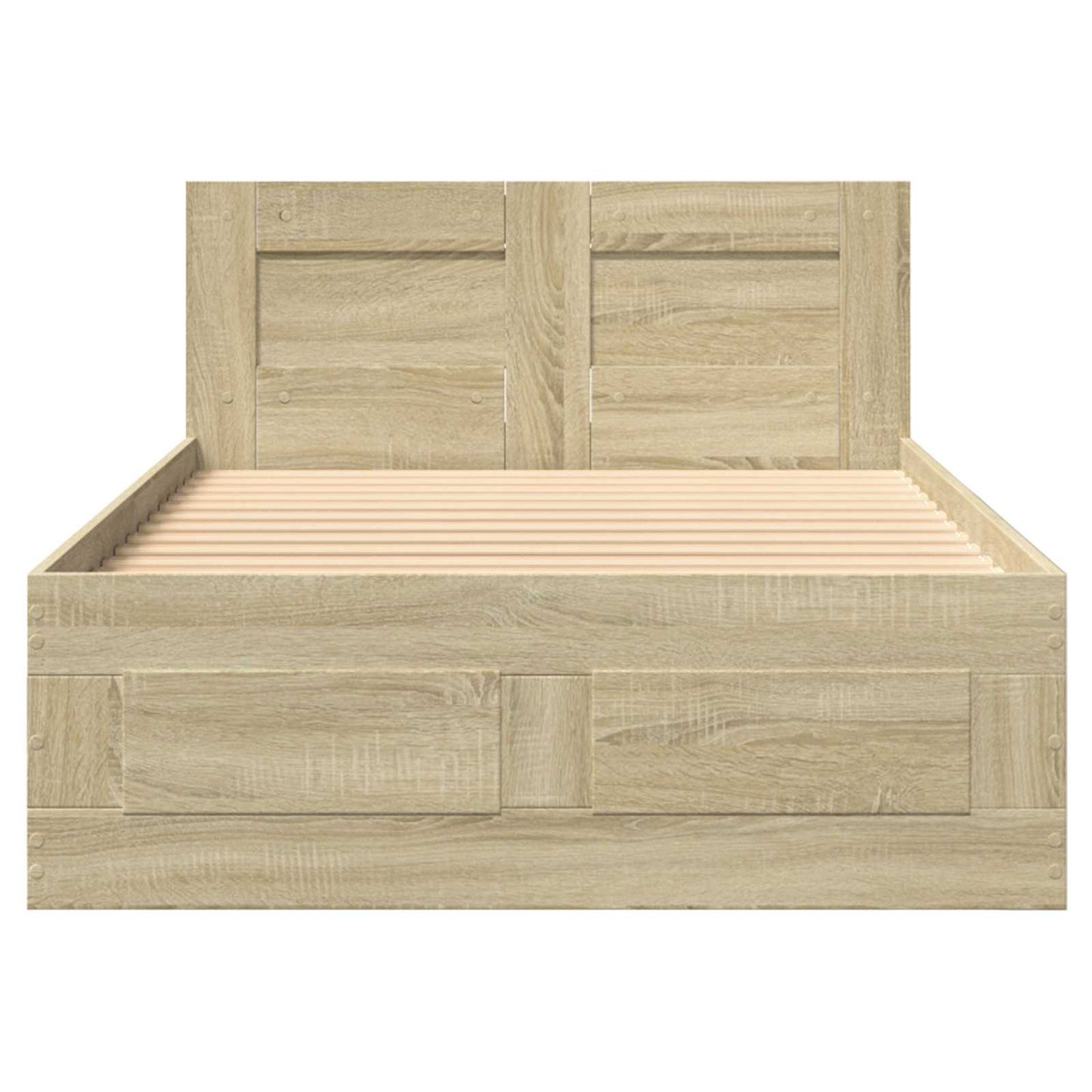 Bedframe met lade met hoofdeinde 2 st Sonoma Eiken Bewerkt hout