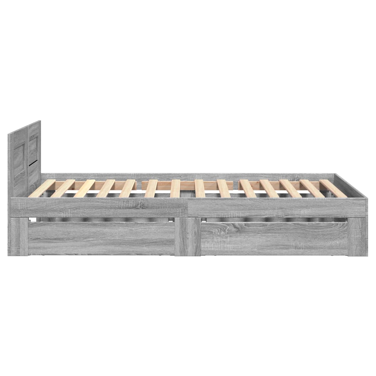Bedframe met lade met hoofdeinde 2 st Grijs Sonoma Bewerkt hout