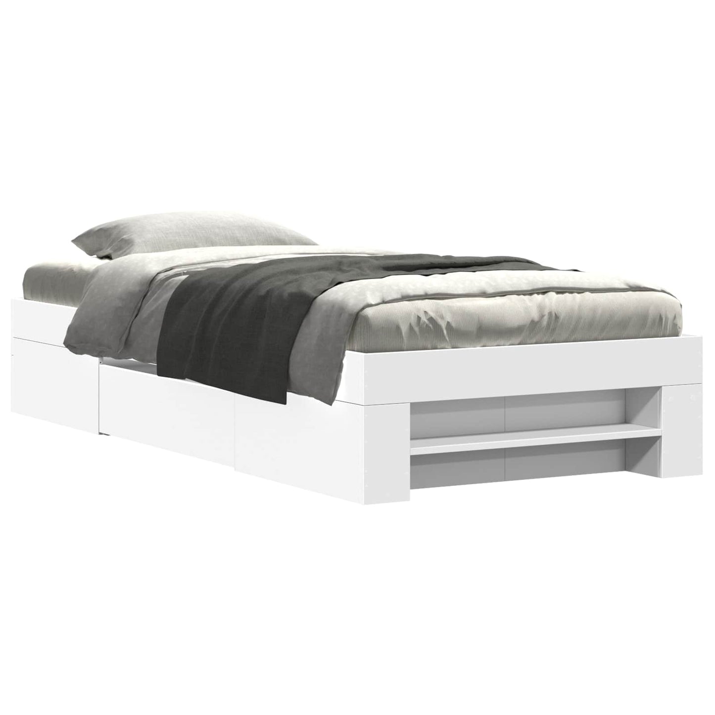 Bedframe met opslag met lade Wit 80 x 200 cm Bewerkt hout