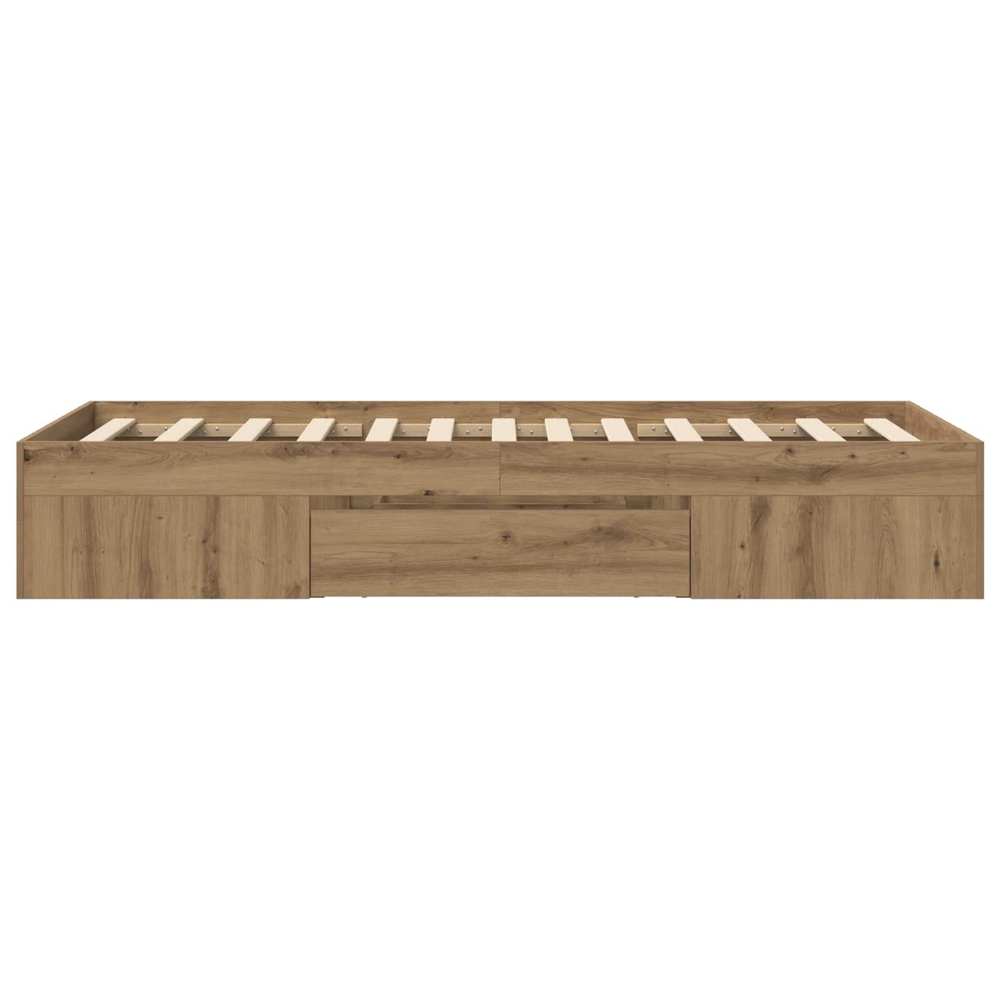 Bedframe met opslag Artisanaal eiken 80 x 200 cm Bewerkt hout