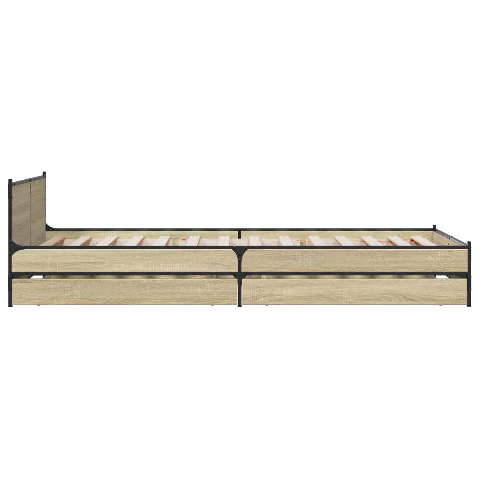 Bedframe met Hoofdeinde Sonoma Eiken 80 x 200 cm Bewerkt hout is nu te koop bij PeponiXL, paradijselijk wonen!