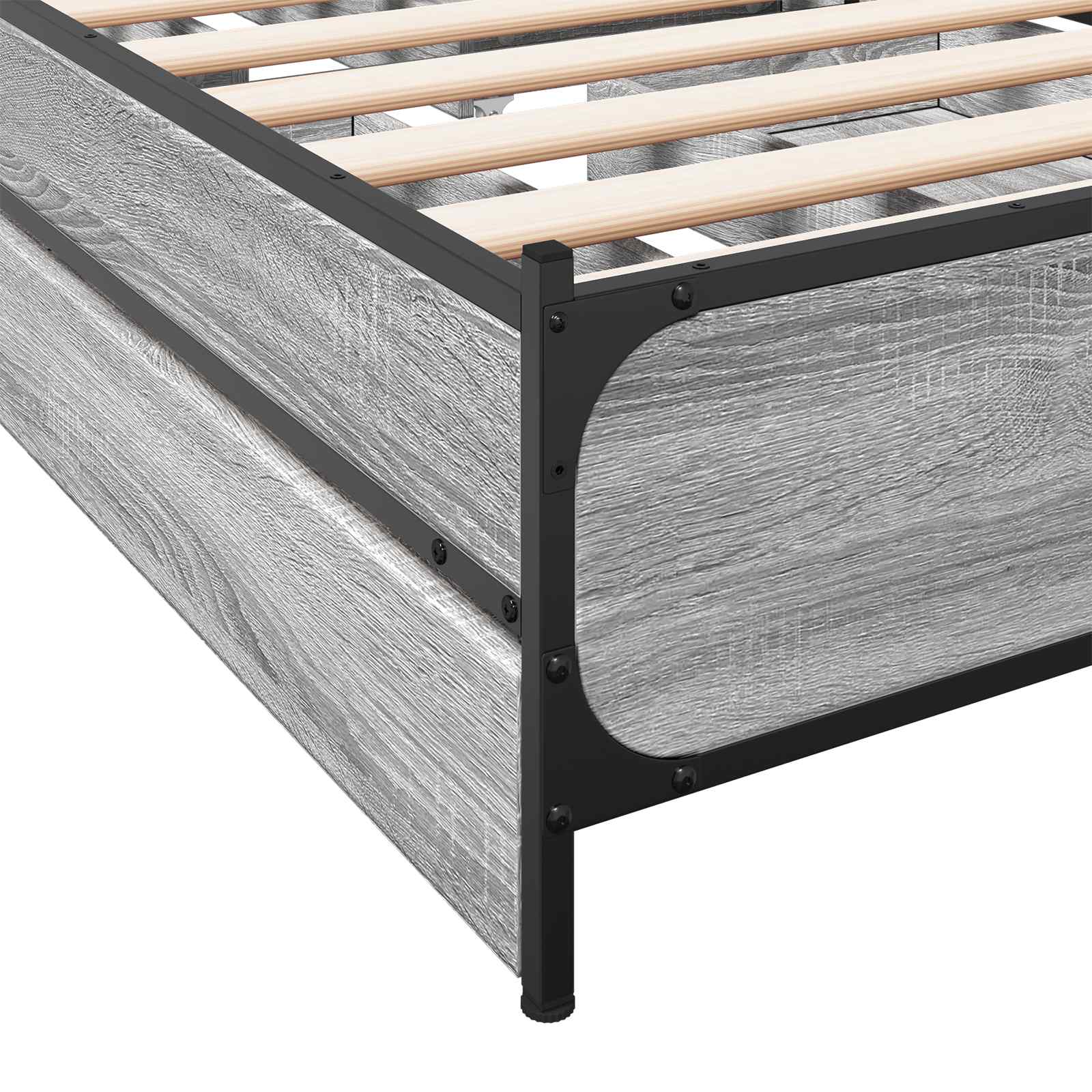 Bedframe met Hoofdeinde Grijs Sonoma 80 x 200 cm Bewerkt hout is nu te koop bij PeponiXL, paradijselijk wonen!