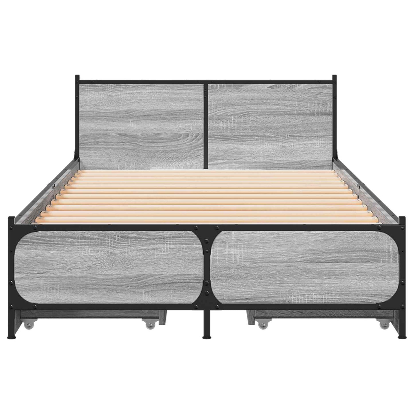 Bedframe met Hoofdeinde Grijs Sonoma 80 x 200 cm Bewerkt hout is nu te koop bij PeponiXL, paradijselijk wonen!