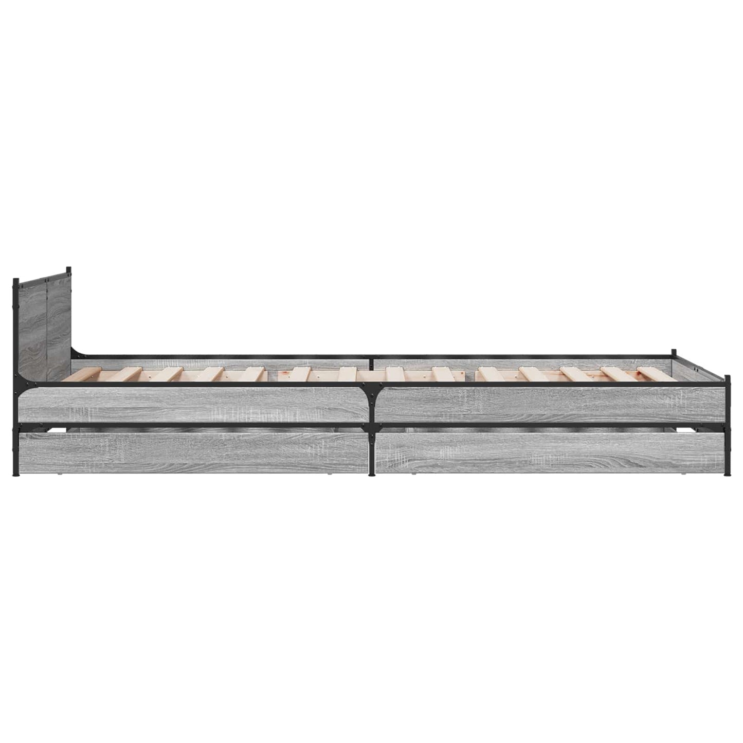 Bedframe met Hoofdeinde Grijs Sonoma 80 x 200 cm Bewerkt hout is nu te koop bij PeponiXL, paradijselijk wonen!