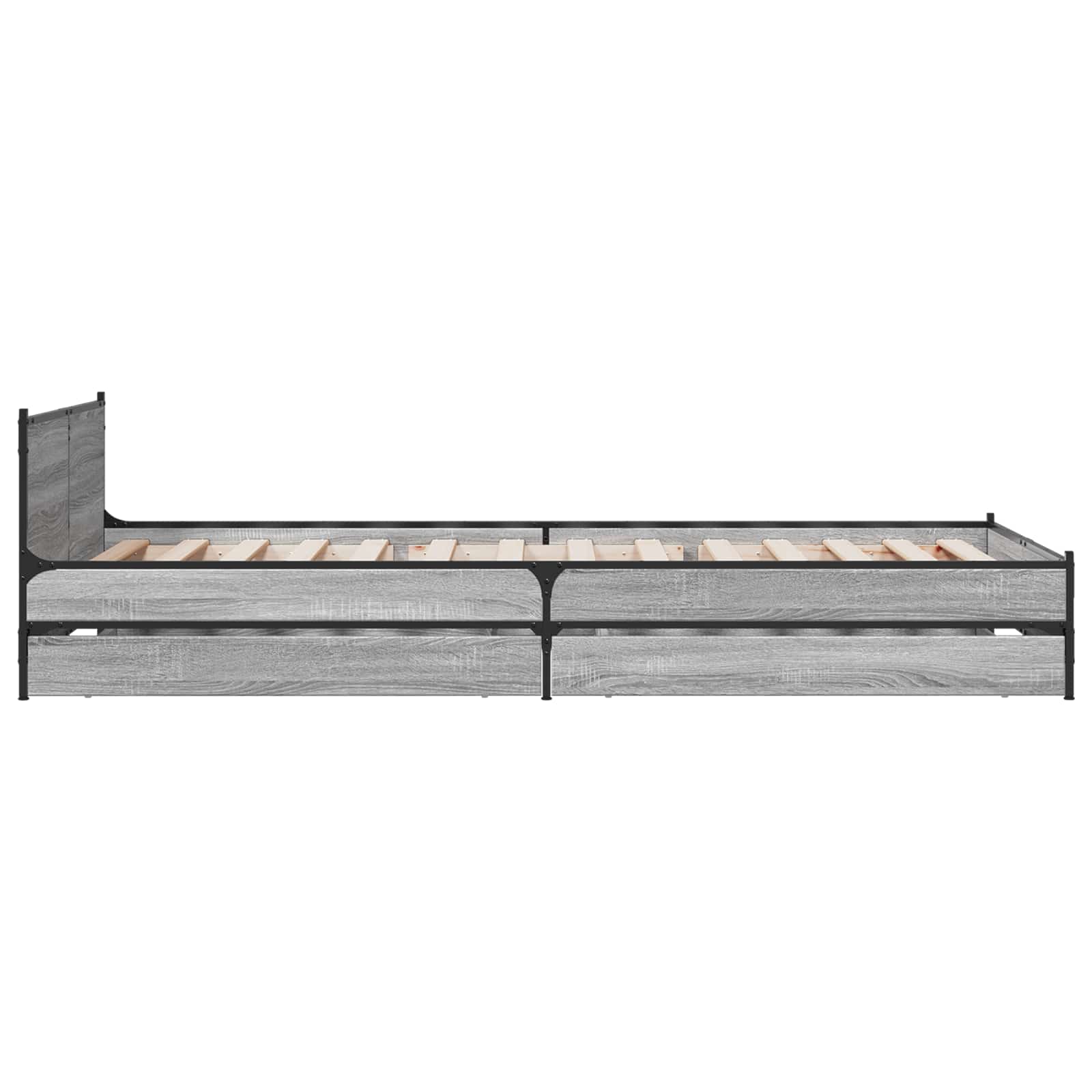 Bedframe met Hoofdeinde Grijs Sonoma 80 x 200 cm Bewerkt hout is nu te koop bij PeponiXL, paradijselijk wonen!