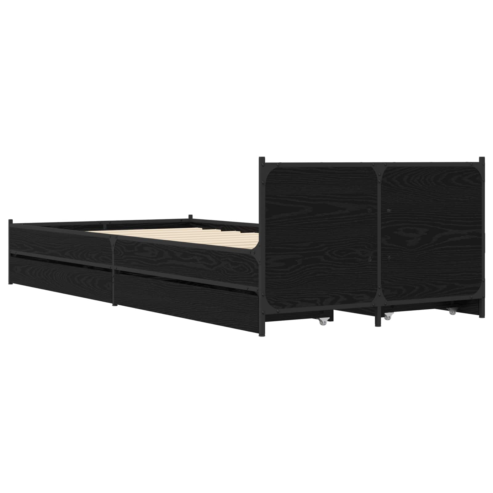 Bedframe met Hoofdeinde Zwart eiken 80 x 200 cm Bewerkt hout is nu te koop bij PeponiXL, paradijselijk wonen!