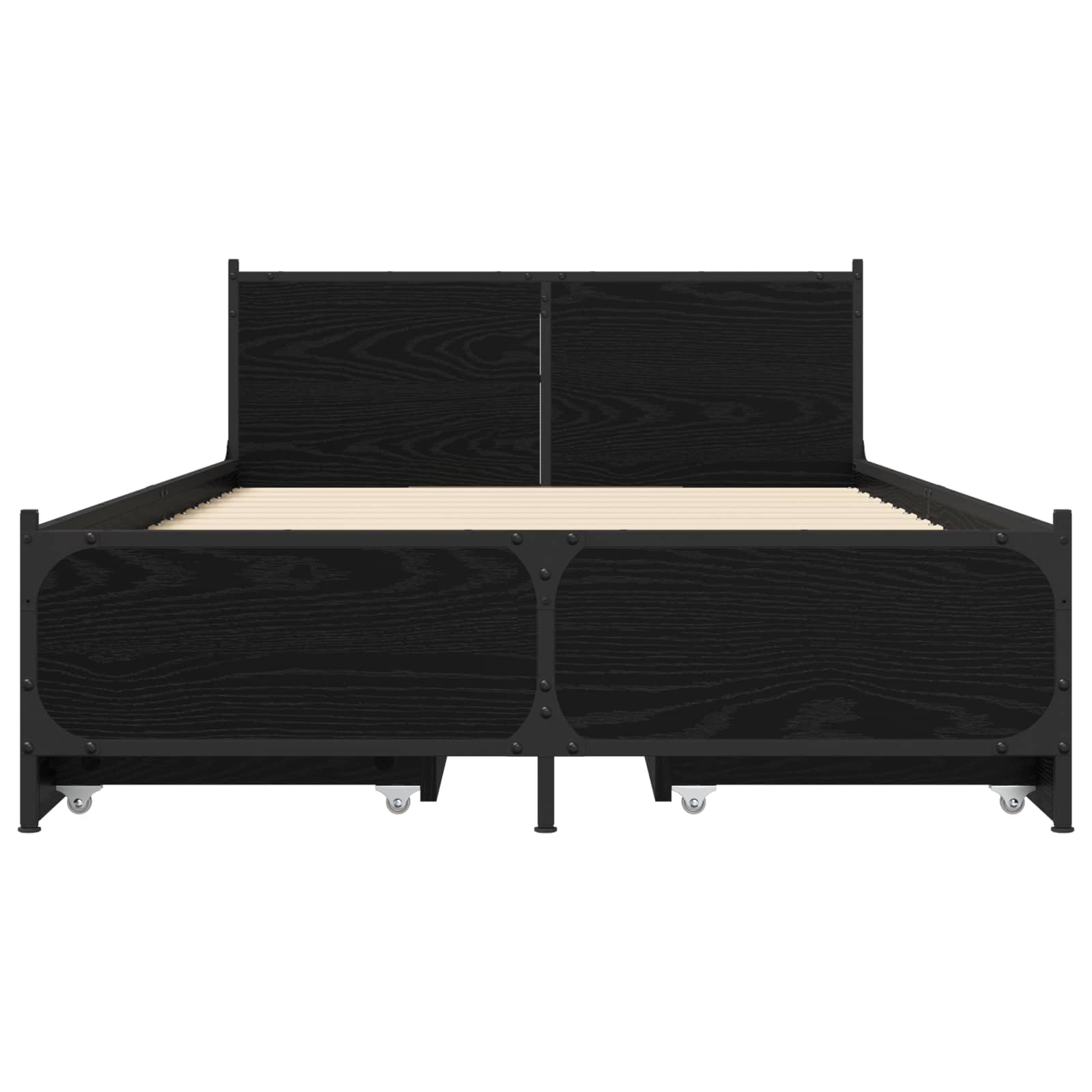 Bedframe met Hoofdeinde Zwart eiken 80 x 200 cm Bewerkt hout is nu te koop bij PeponiXL, paradijselijk wonen!