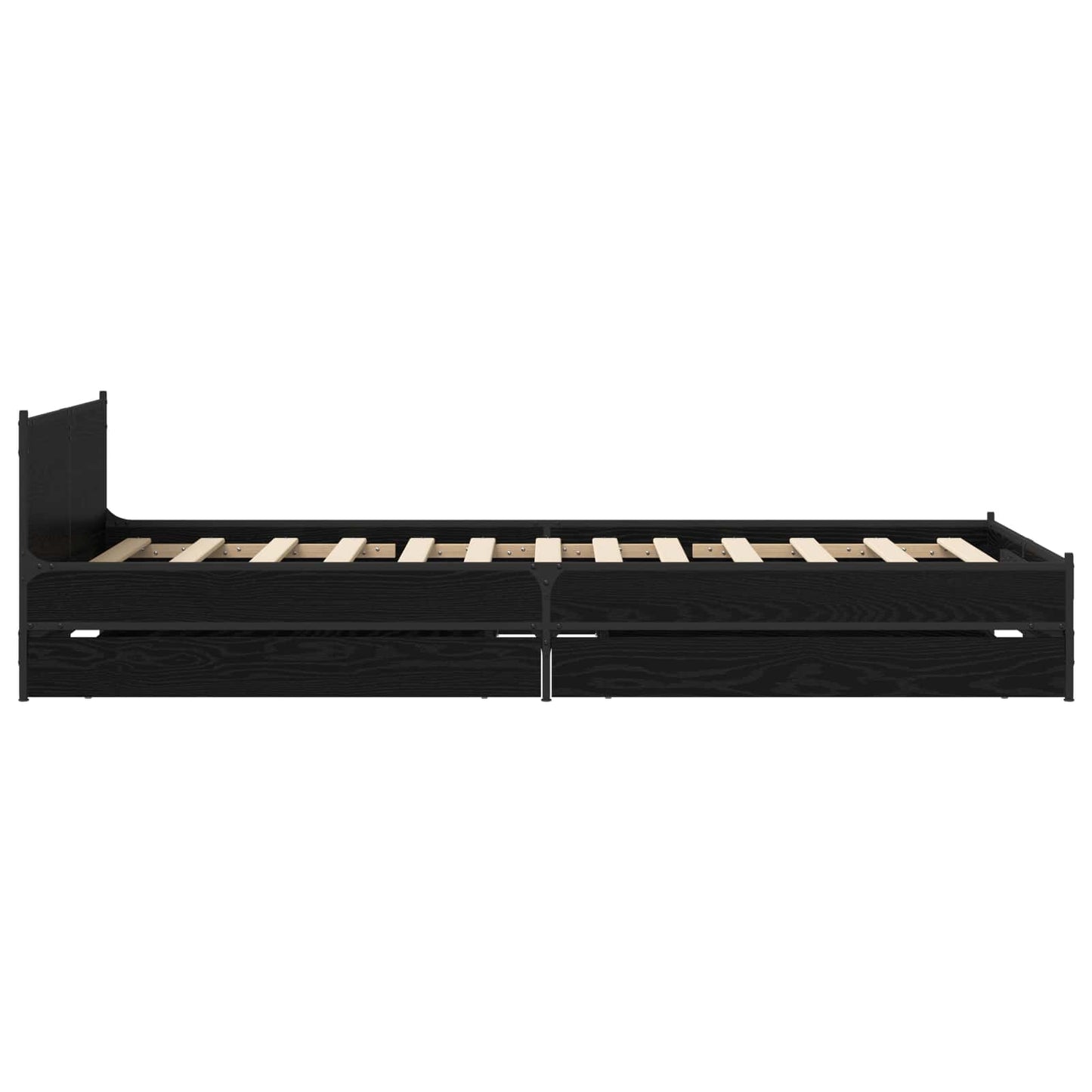 Bedframe met Hoofdeinde Zwart eiken 80 x 200 cm Bewerkt hout is nu te koop bij PeponiXL, paradijselijk wonen!