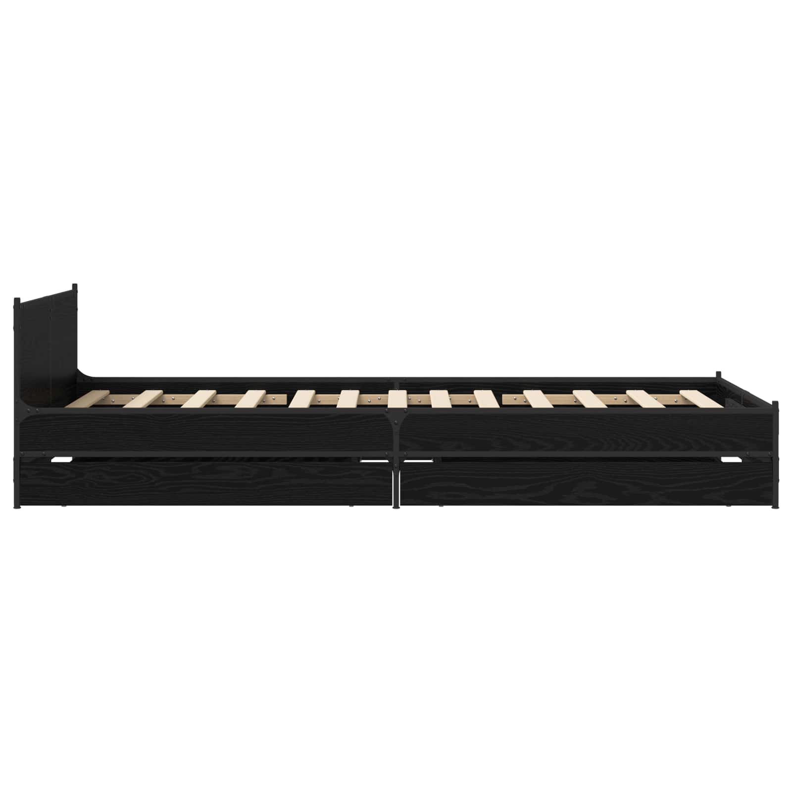 Bedframe met Hoofdeinde Zwart eiken 80 x 200 cm Bewerkt hout is nu te koop bij PeponiXL, paradijselijk wonen!