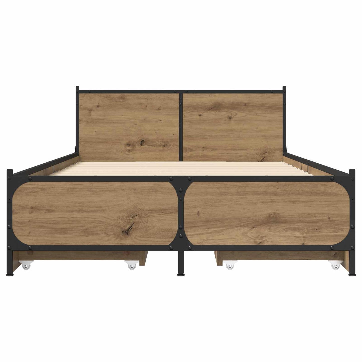 Bedframe met Hoofdeinde met lade Artisanaal eiken 80 x 200 cm