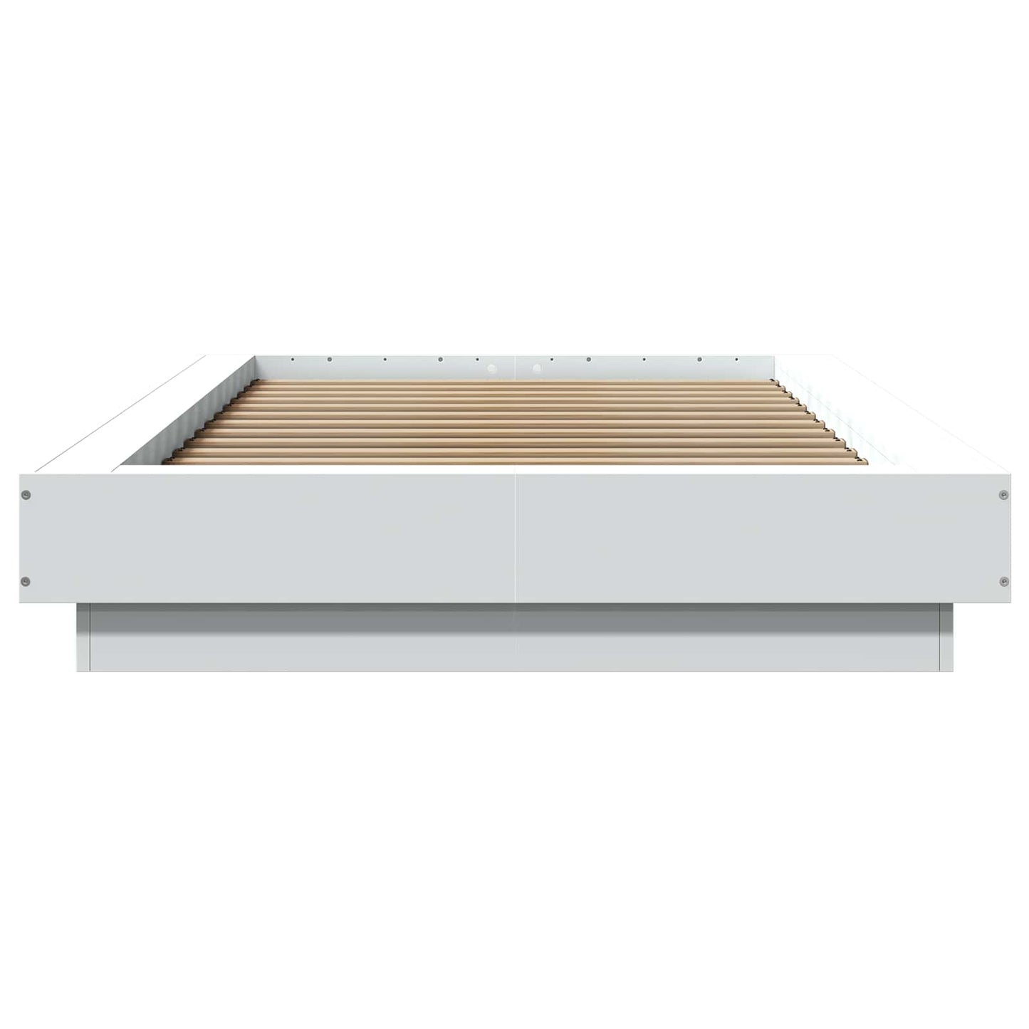 Vloerbedframe Wit 80 x 210 cm Bewerkt hout