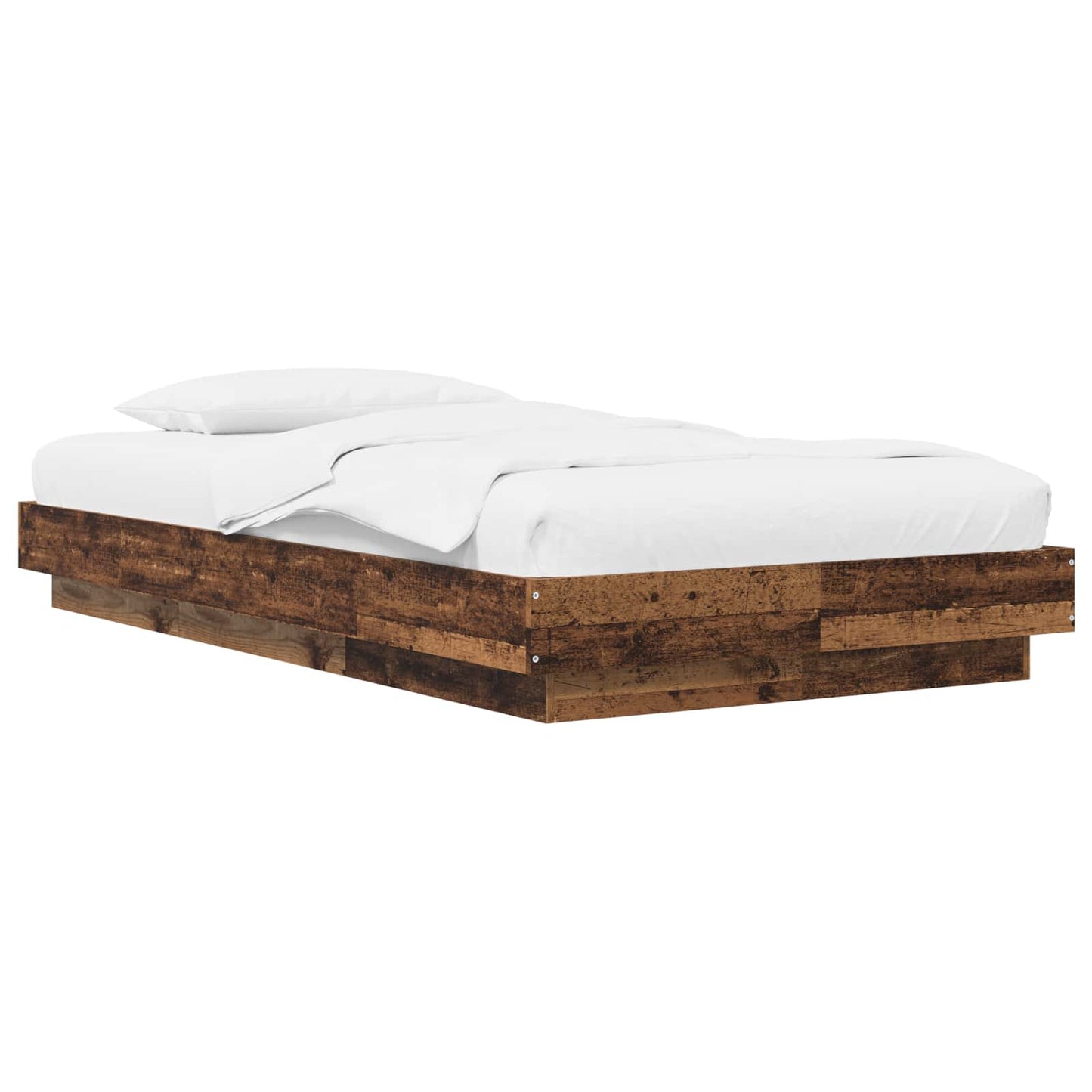 Vloerbedframe Oud hout 80 x 210 cm Bewerkt hout is nu te koop bij PeponiXL, paradijselijk wonen!
