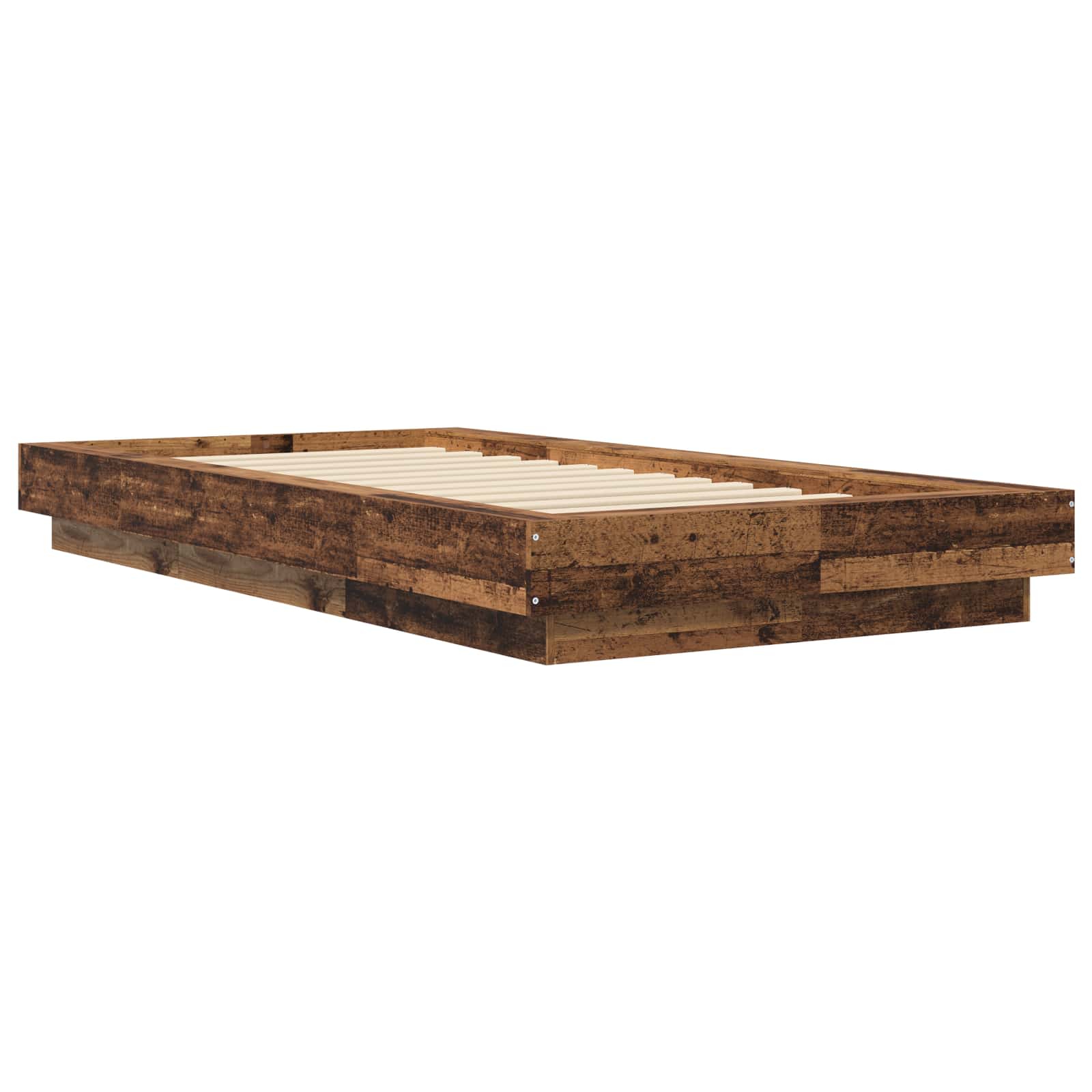 Vloerbedframe Oud hout 80 x 210 cm Bewerkt hout is nu te koop bij PeponiXL, paradijselijk wonen!