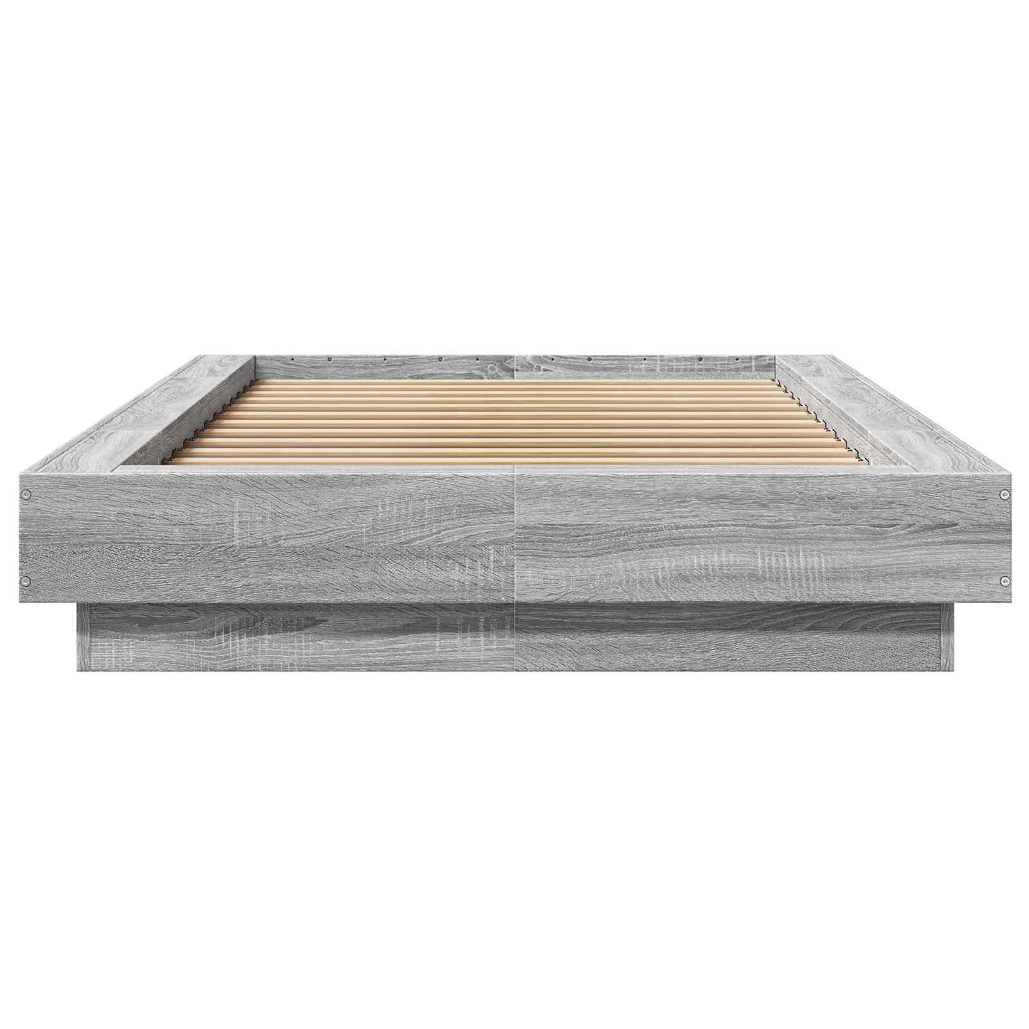 Vloerbedframe Grijs Sonoma 80 x 210 cm Bewerkt hout is nu te koop bij PeponiXL, paradijselijk wonen!