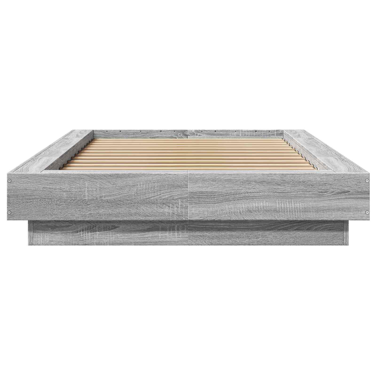 Vloerbedframe Grijs Sonoma 80 x 210 cm Bewerkt hout is nu te koop bij PeponiXL, paradijselijk wonen!