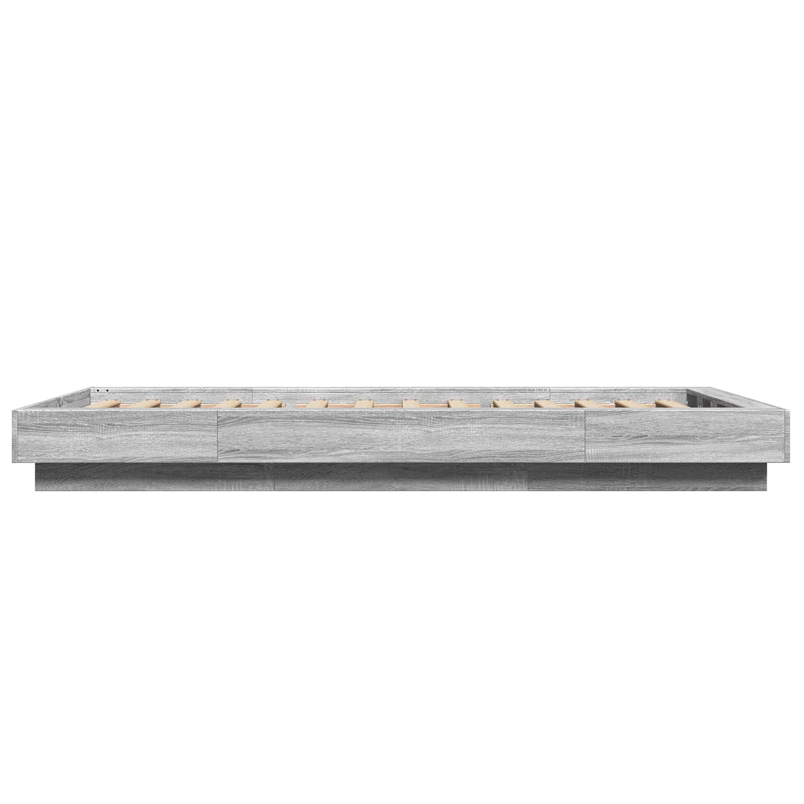 Vloerbedframe Grijs Sonoma 80 x 210 cm Bewerkt hout is nu te koop bij PeponiXL, paradijselijk wonen!