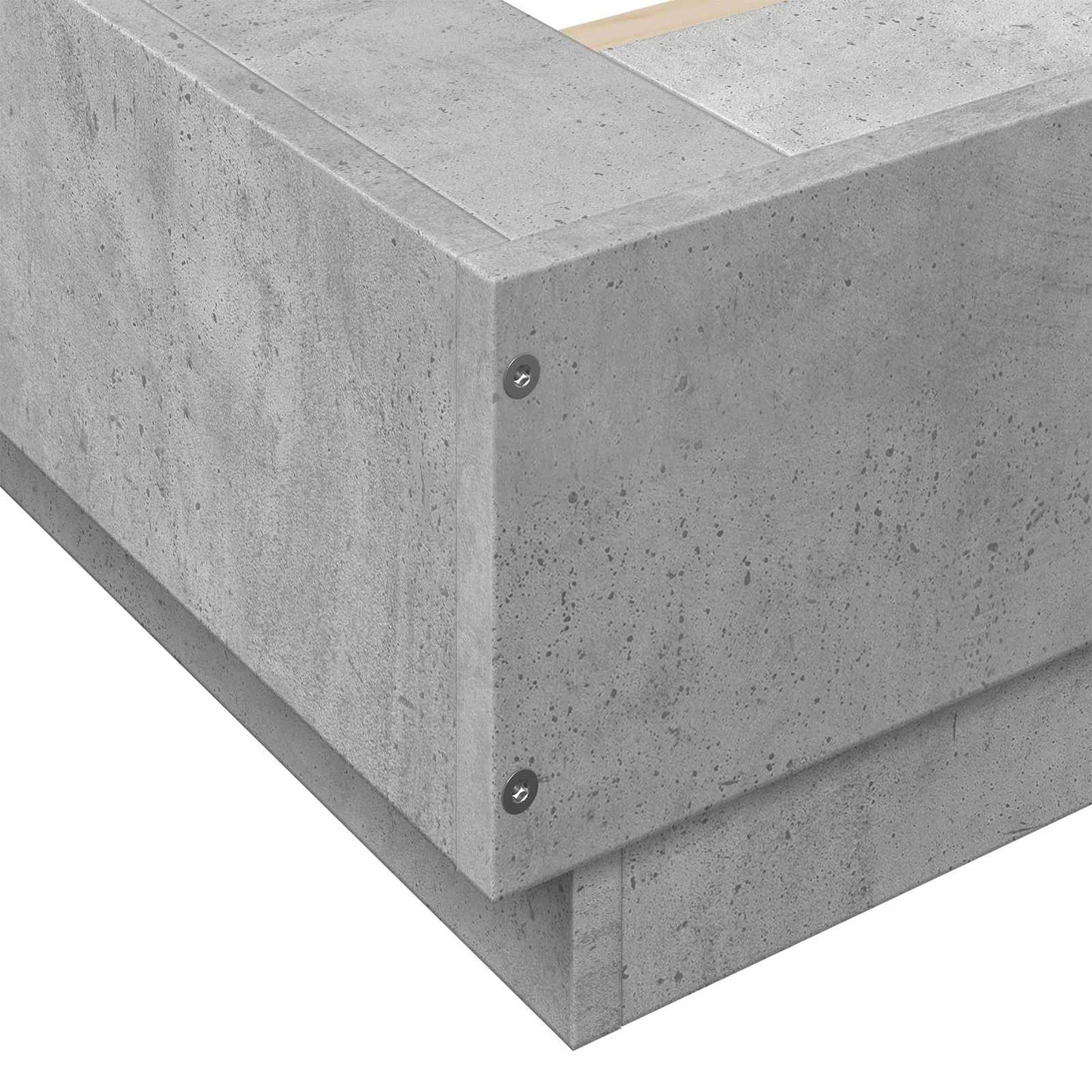 Vloerbedframe Betongrijs 80 x 210 cm Bewerkt hout