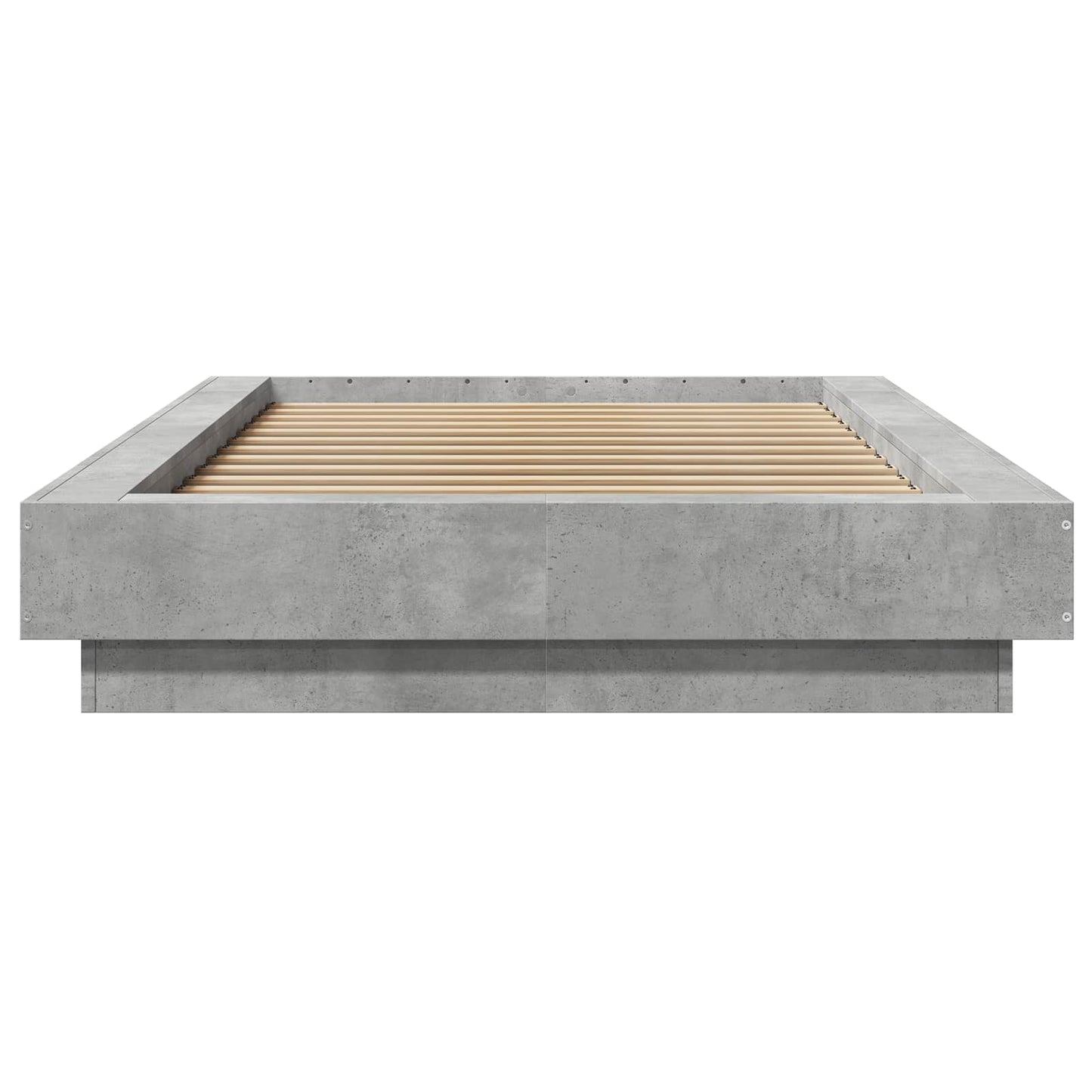 Vloerbedframe Betongrijs 80 x 210 cm Bewerkt hout