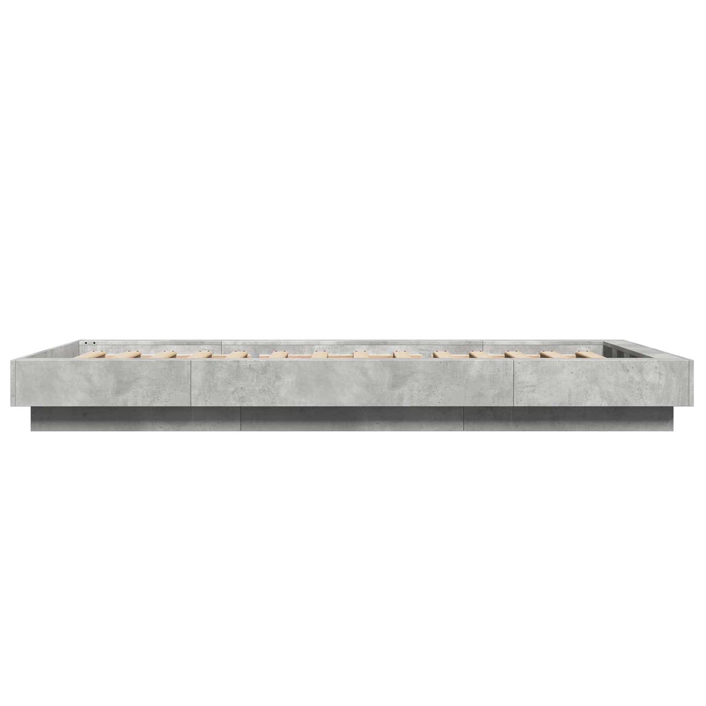 Vloerbedframe Betongrijs 80 x 210 cm Bewerkt hout